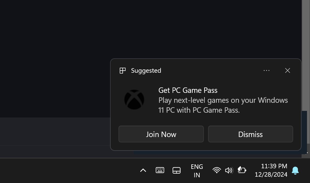 Win11 上 PC Game Pass 广告推送增多，微软回应称可关闭